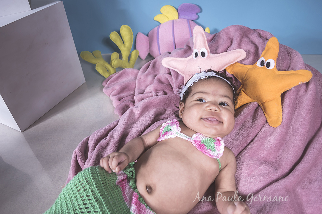 Acompanhamento infantil - 2 meses - Ensaio Fundo do mar