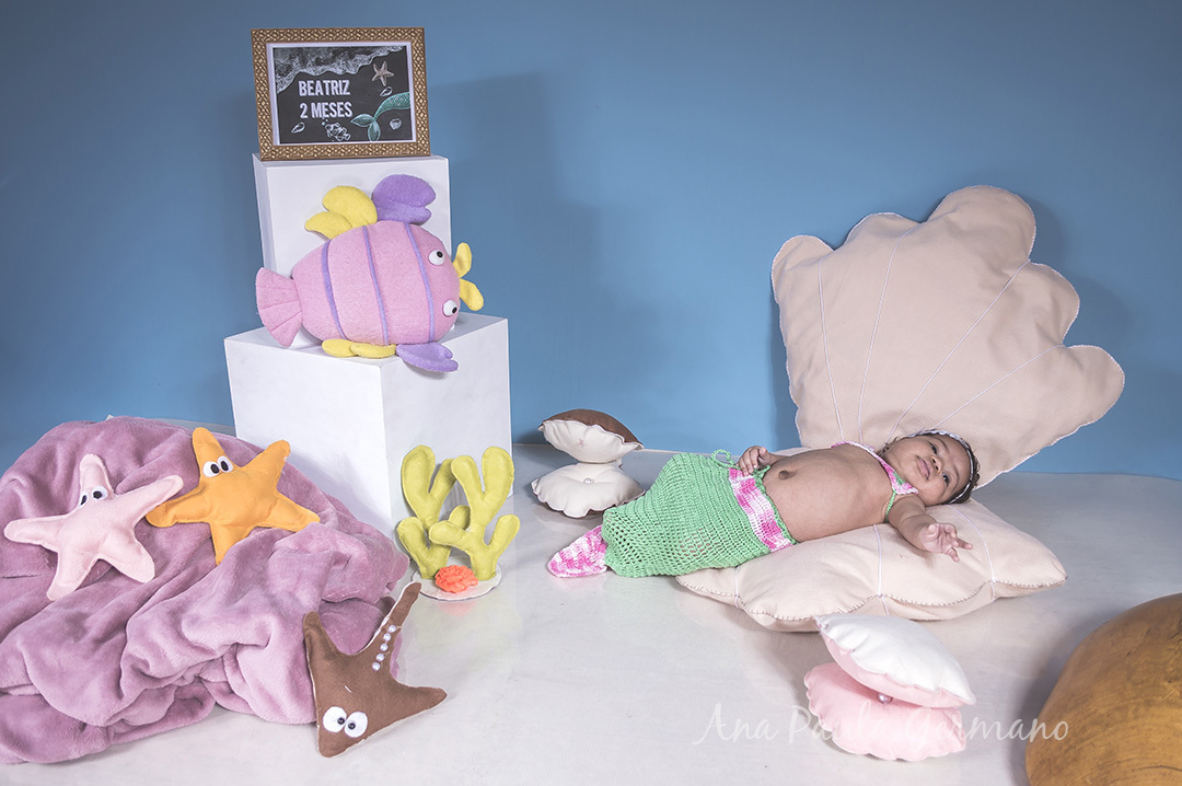 Acompanhamento infantil - 2 meses - Ensaio Fundo do mar