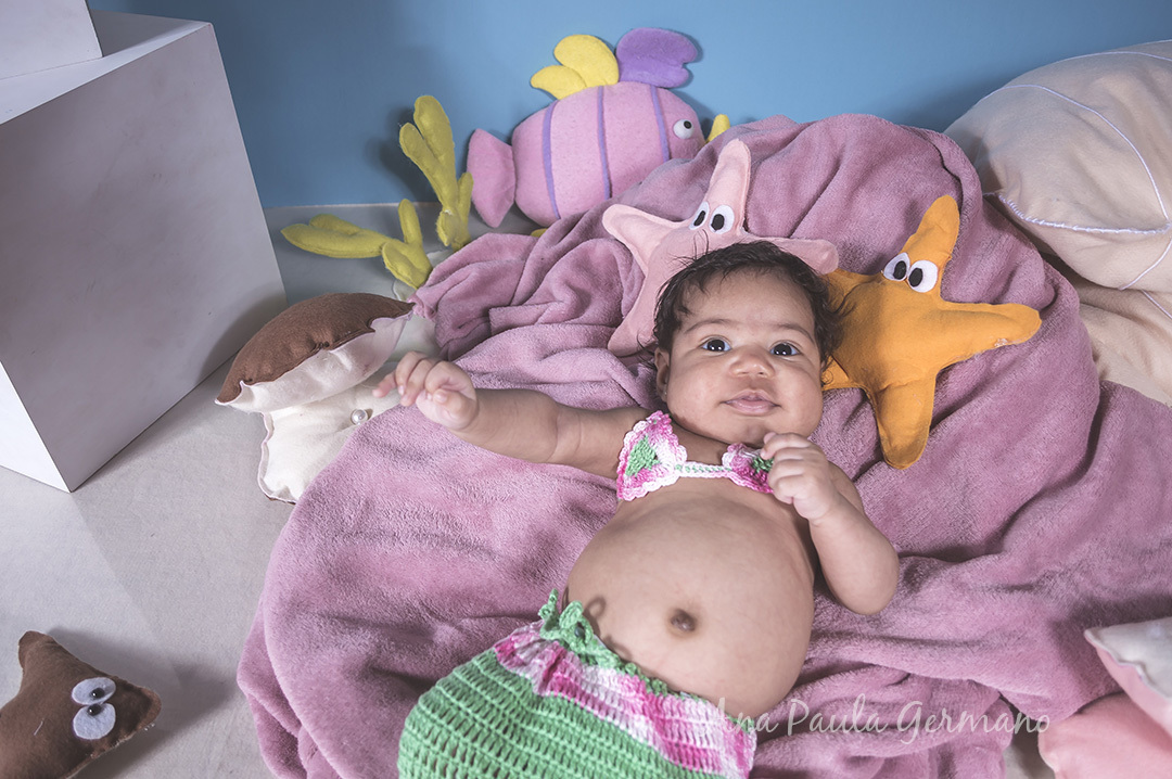 Acompanhamento infantil - 2 meses - Ensaio Fundo do mar