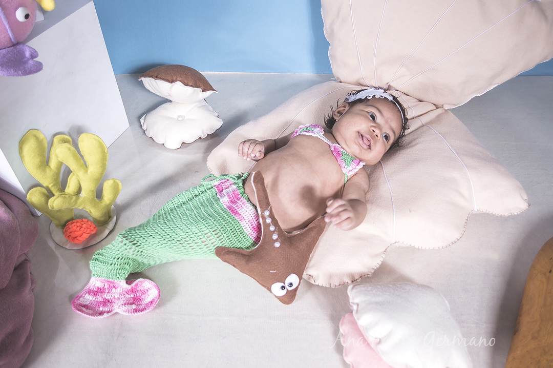 Acompanhamento infantil - 2 meses - Ensaio Fundo do mar