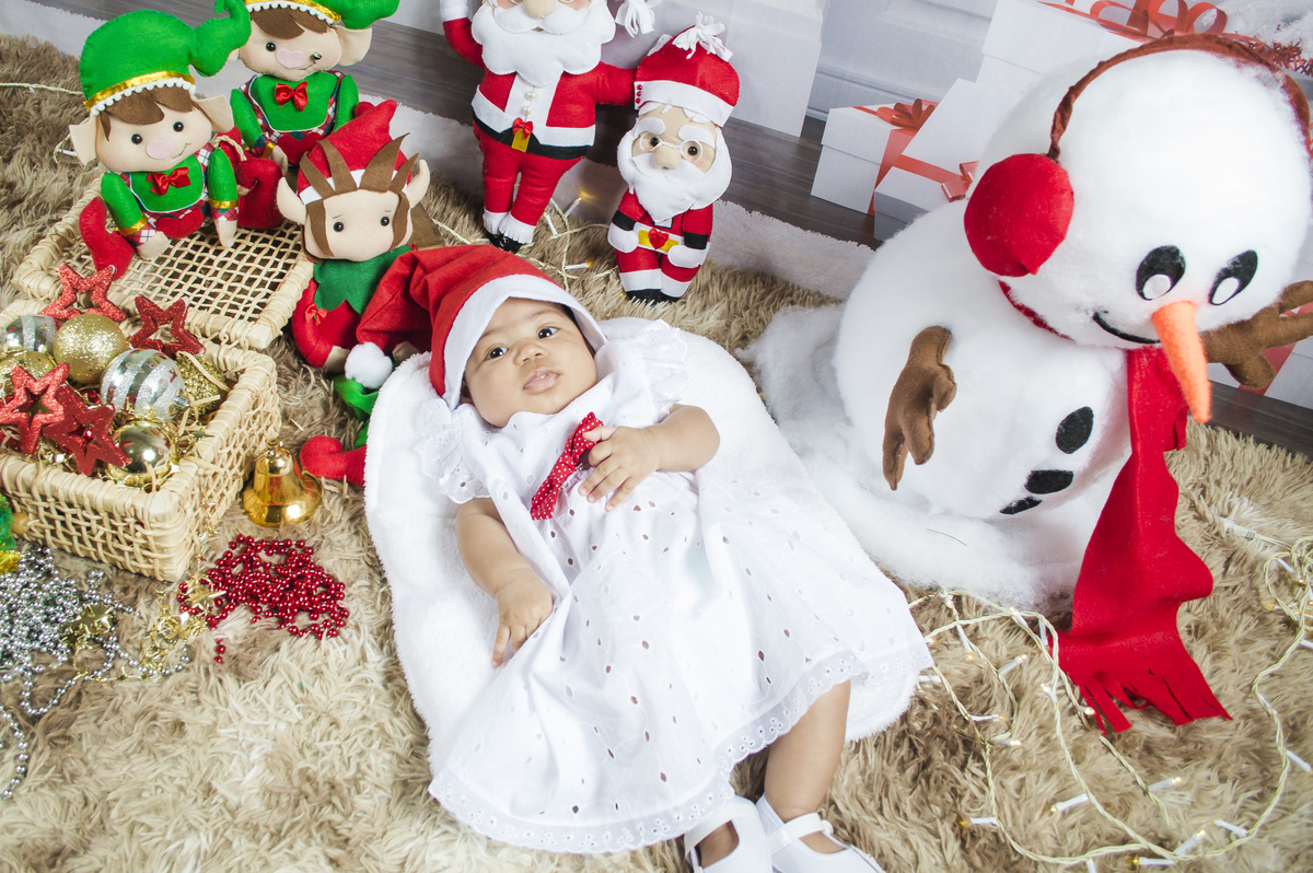Acompanhamento infantil- bebê de 3 meses - Ensaio de Natal