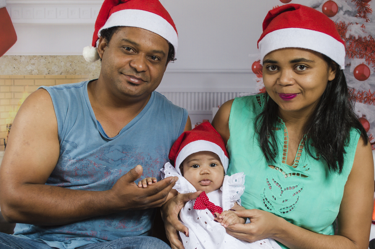 Acompanhamento infantil- bebê de 3 meses - Ensaio de Natal