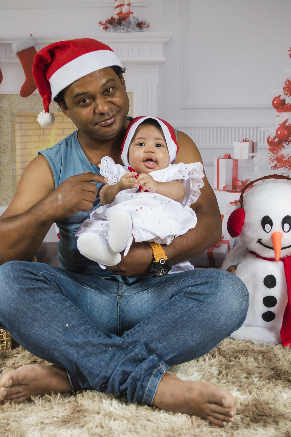 Acompanhamento infantil- bebê de 3 meses - Ensaio de Natal