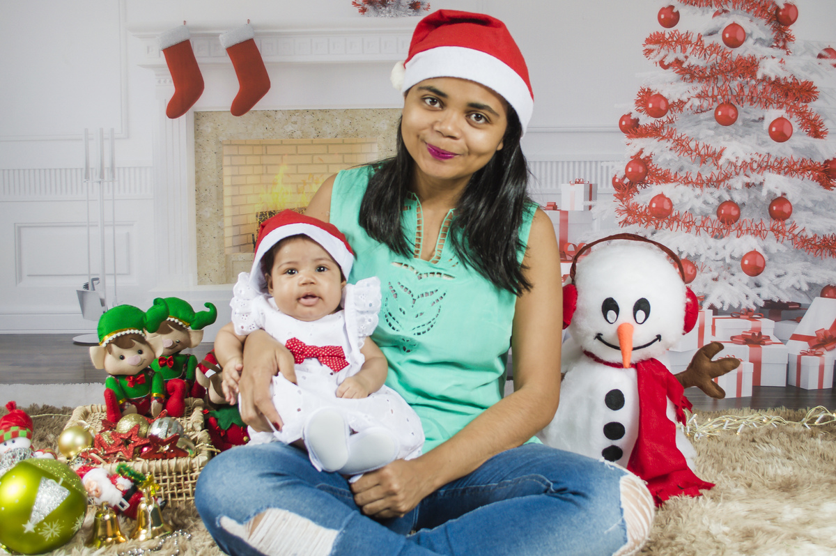 Acompanhamento infantil- bebê de 3 meses - Ensaio de Natal