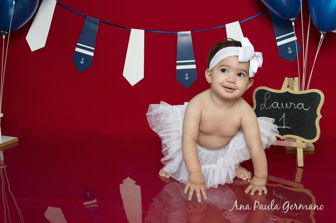 Smash the cake - marinheiro - menina