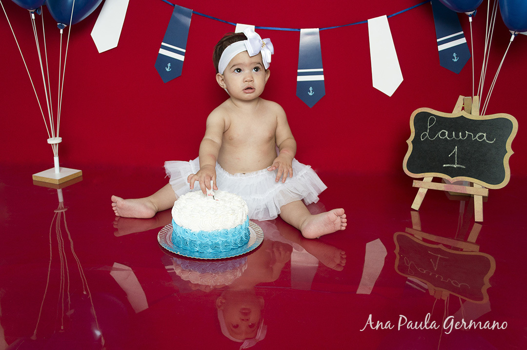 Smash the cake - marinheiro - menina