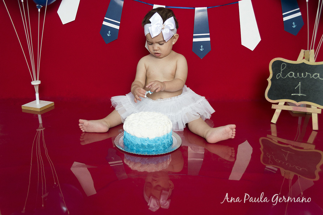 Smash the cake - marinheiro - menina