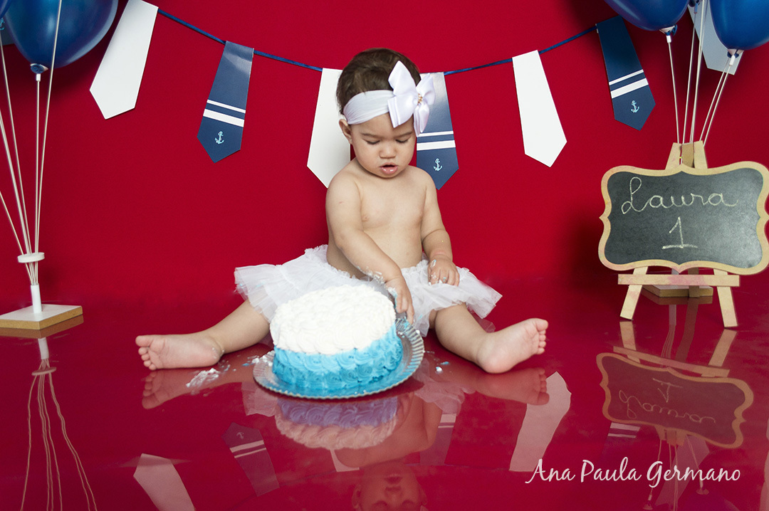 Smash the cake - marinheiro - menina