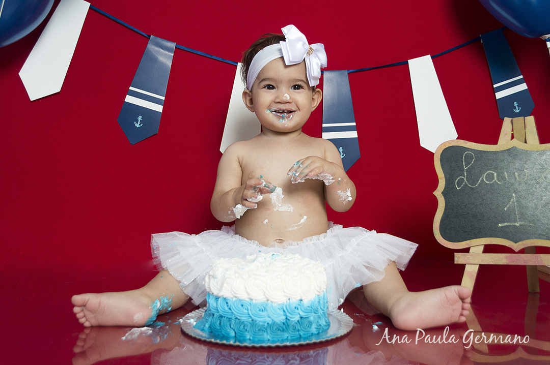 Smash the cake - marinheiro - menina