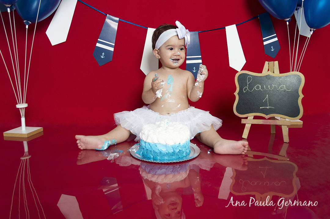 Smash the cake - marinheiro - menina