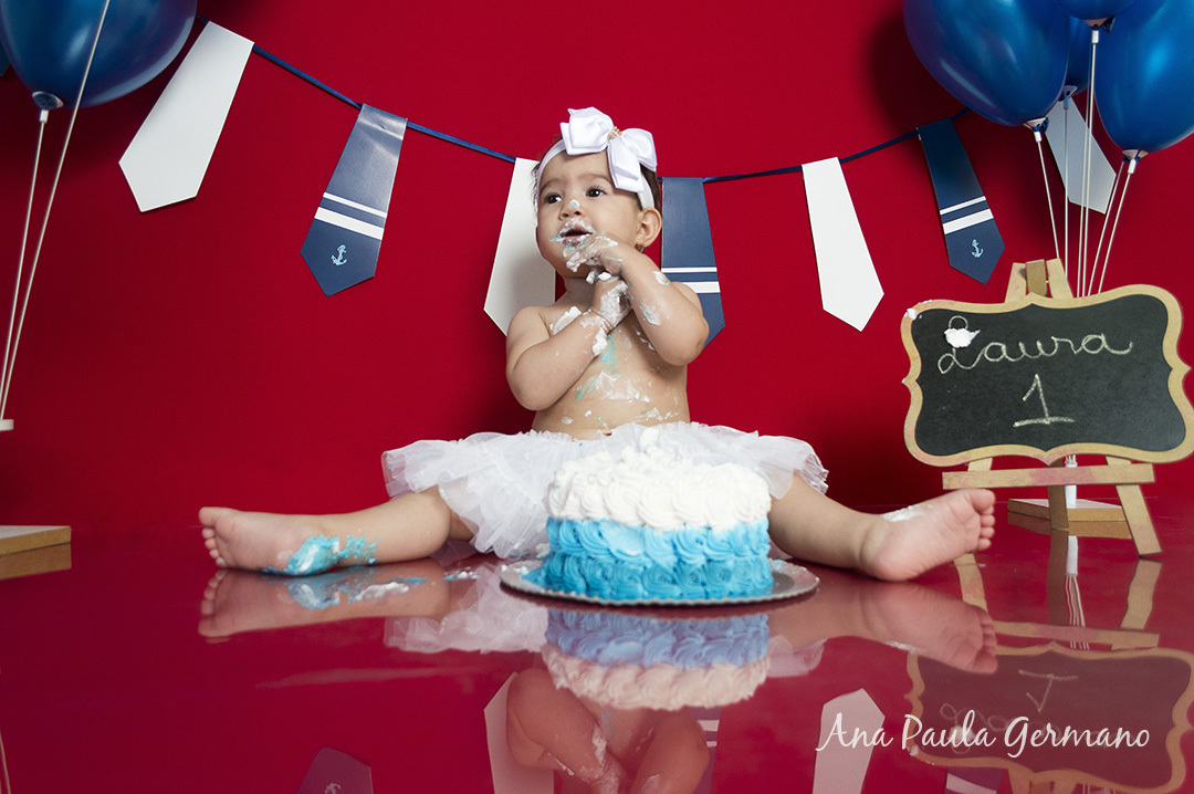 Smash the cake - marinheiro - menina