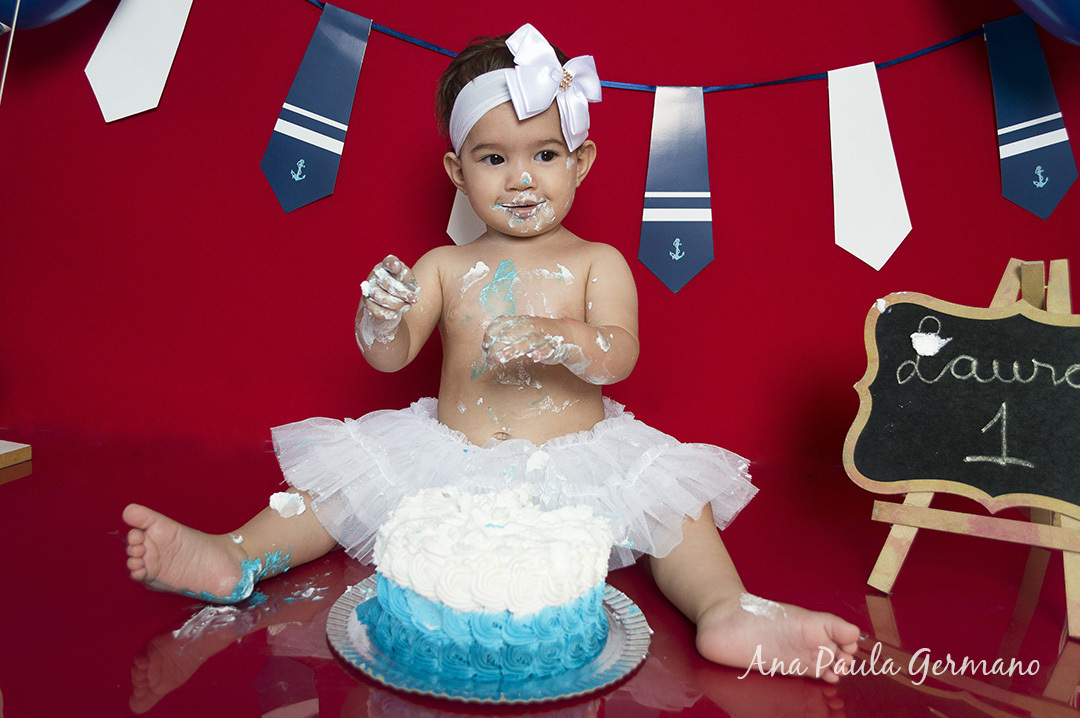 Smash the cake - marinheiro - menina