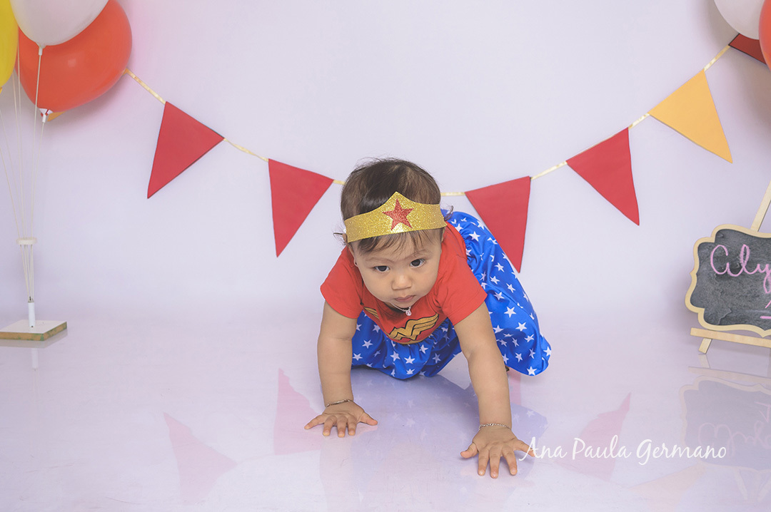 ensaio smash the cake: mulher maravilha 7