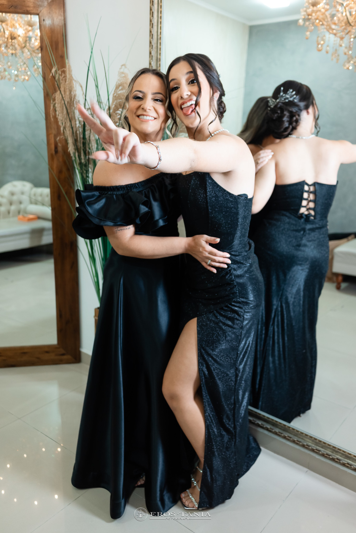 foto debutante e mãe