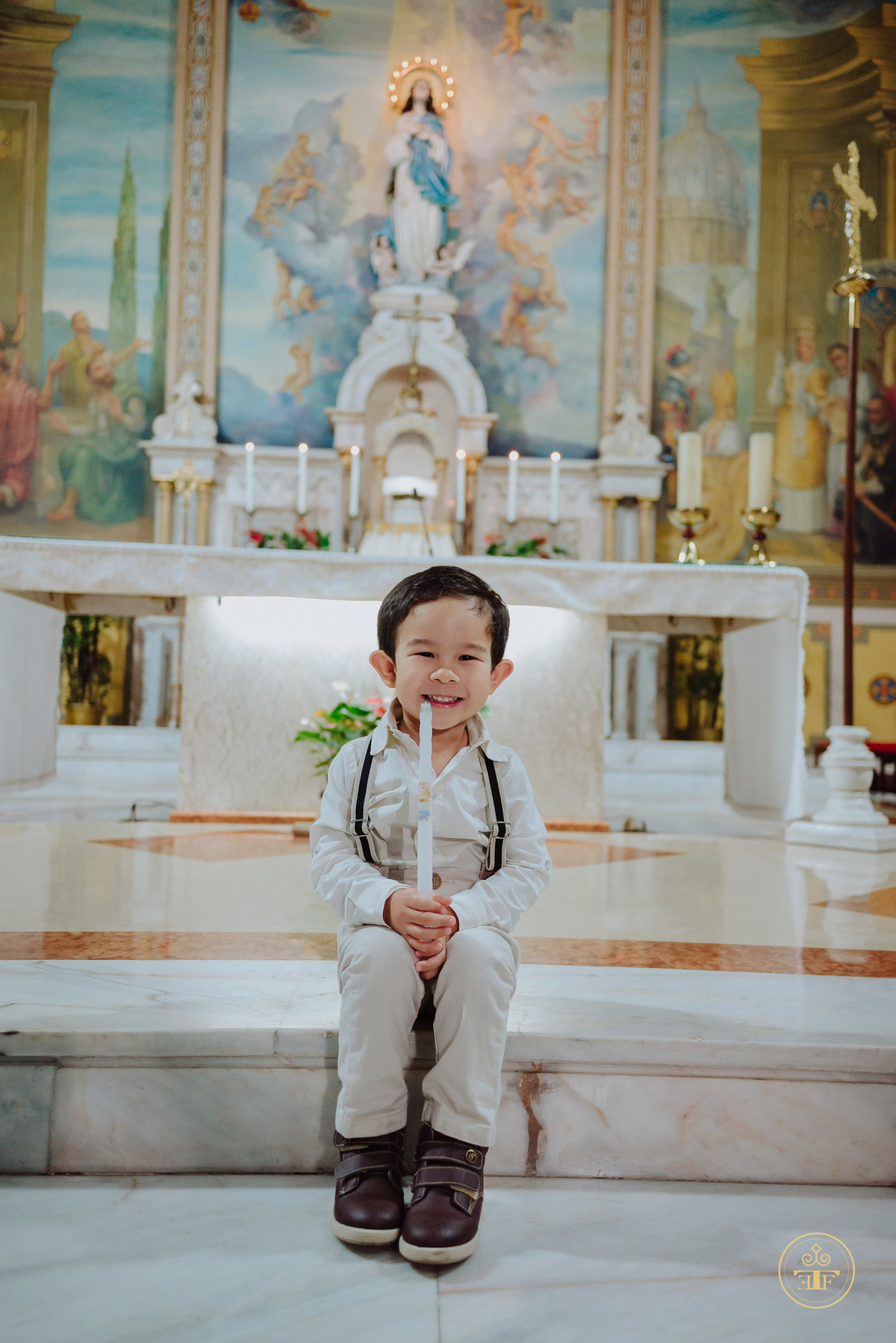 fotografia de criança batizado