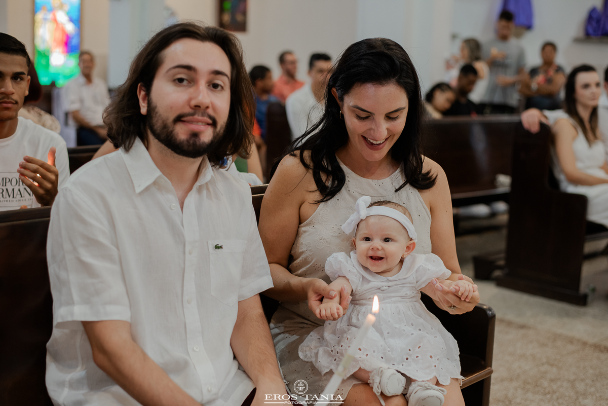 fotografia de padrinhos de  batizado