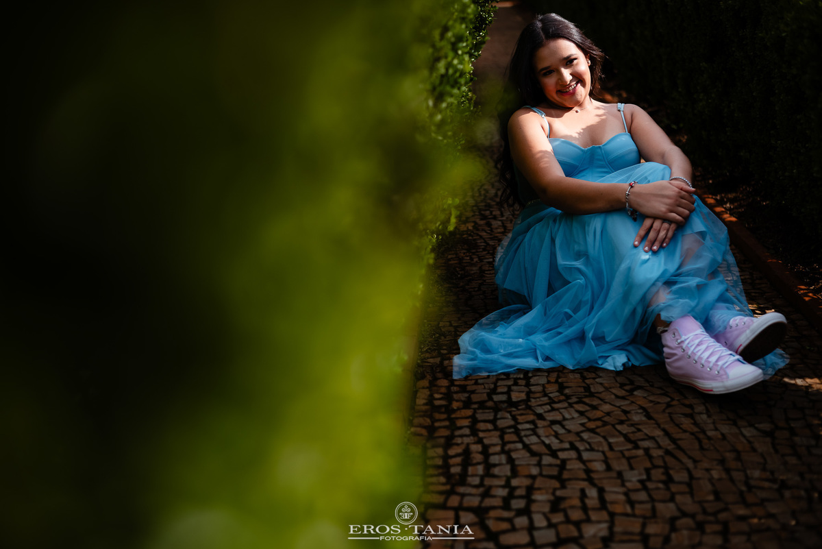 ensaio  de 15 anos no jardim 