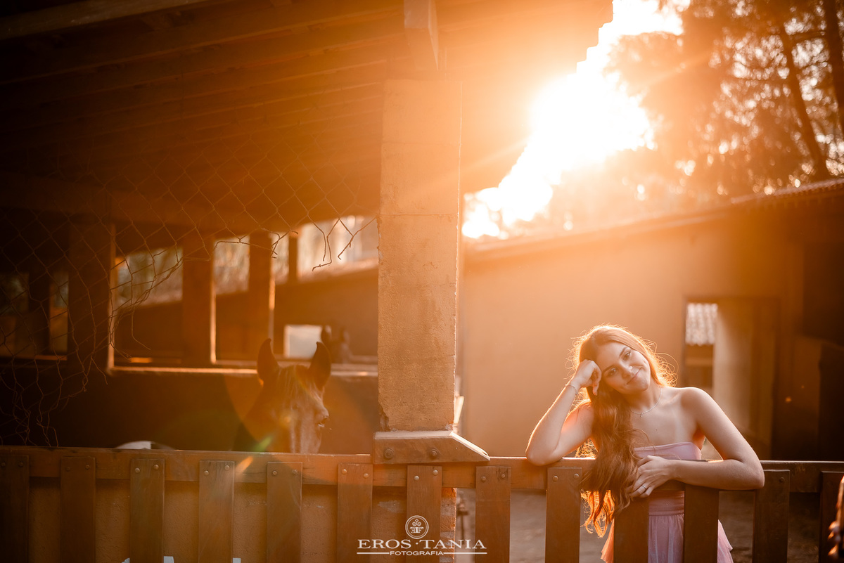 fotografia debutante por do sol