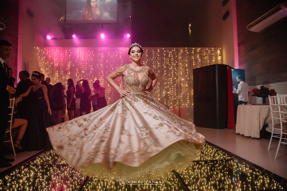 vestido de valsa de debutante