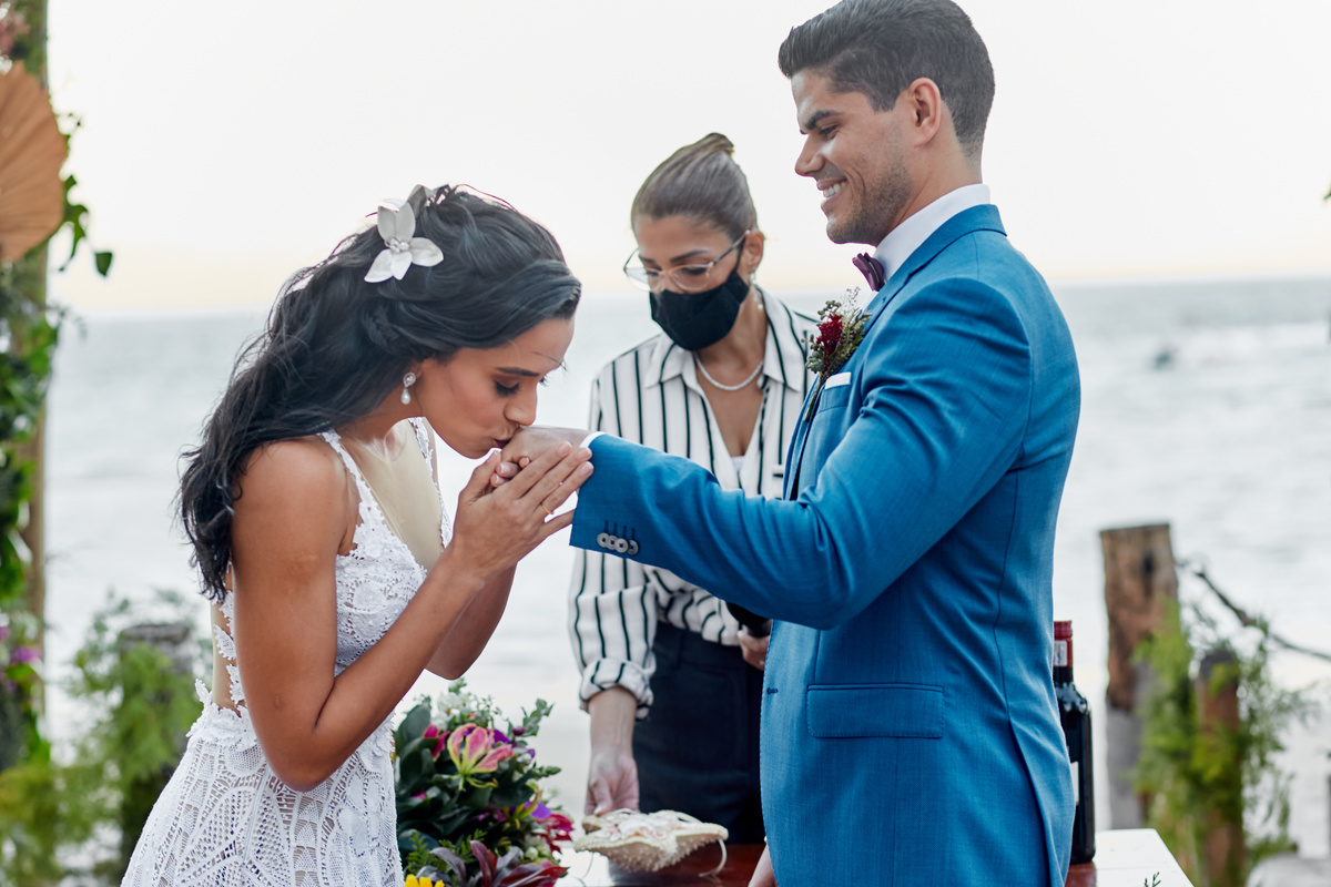 Fotografia de casamento, casamento Aline e Victor em Carneiros, Casamento na praia, SuperClick