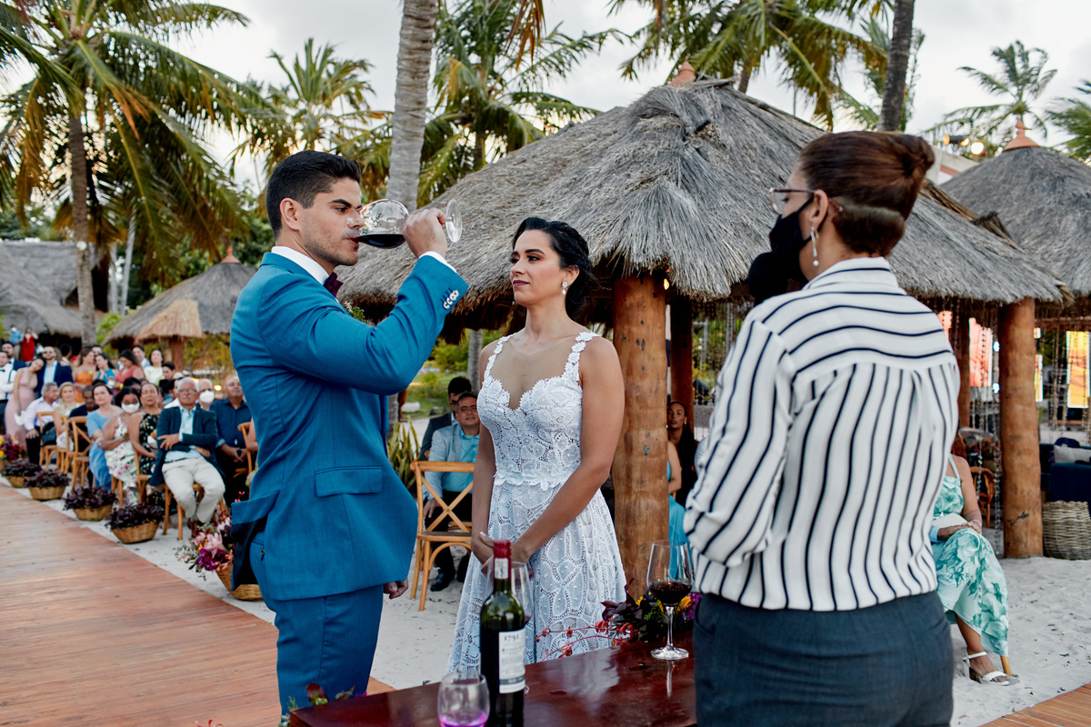 Fotografia de casamento, casamento Aline e Victor em Carneiros, Casamento na praia, SuperClick