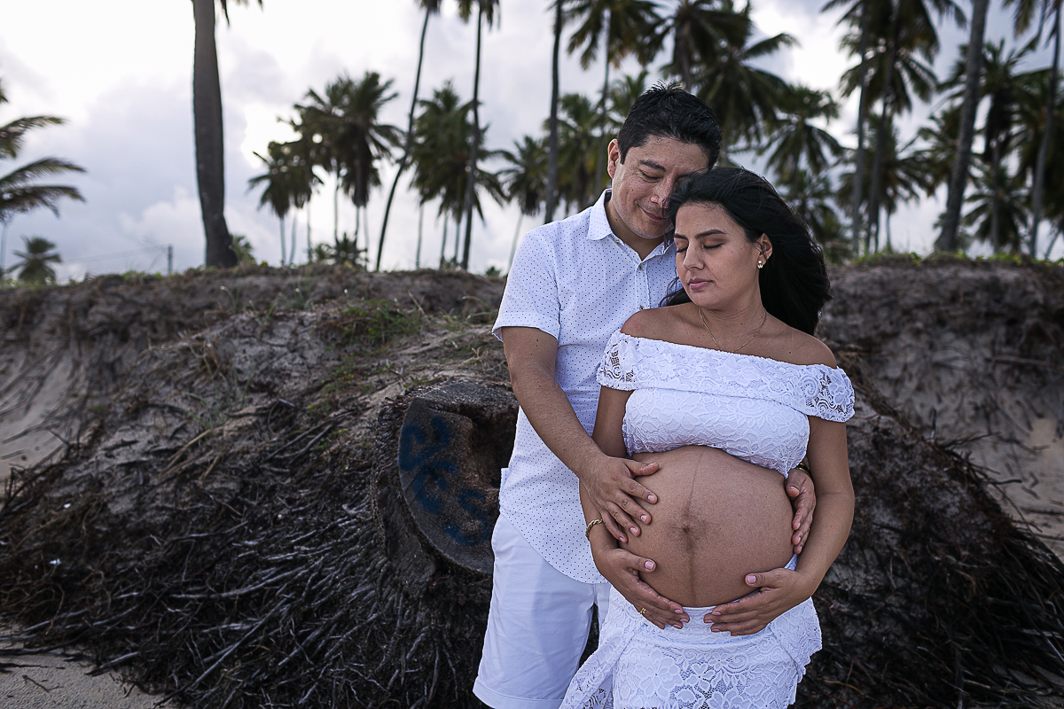 ensaio gestante na praia do paiva de vanessa e jorge fotógrafo de gestante recife