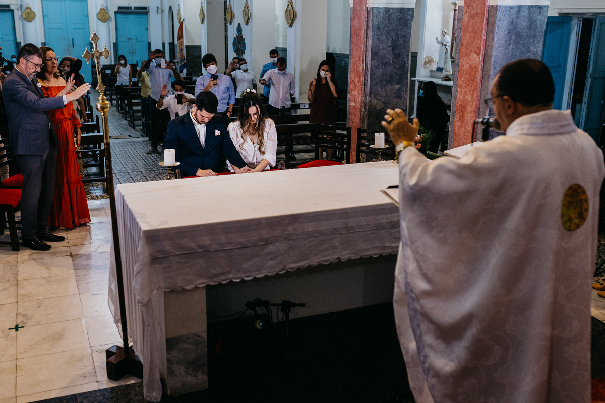 Casamento Fernanda e Guilherme Igreja das Graças Pandemia Fotografia de Casamento Recife SuperClick