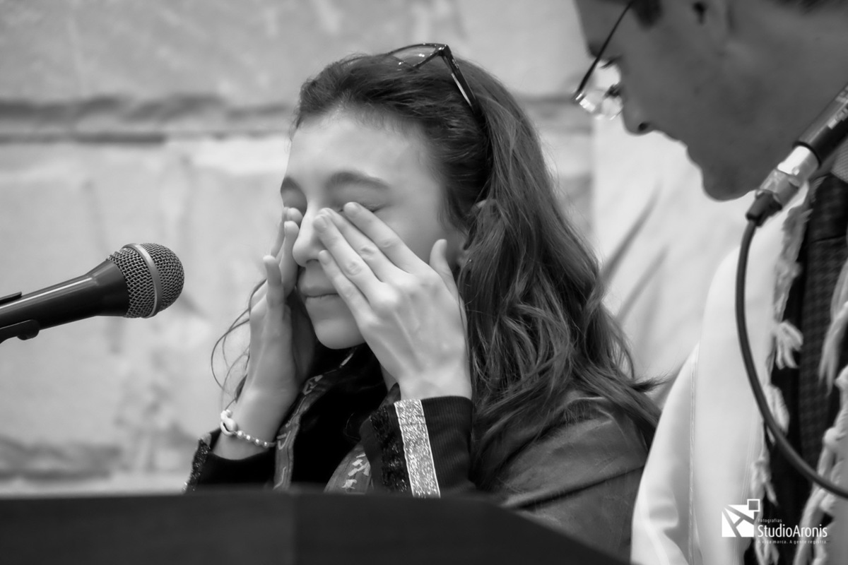 Emoção em Bat Mitzvah Studio Aronis Sinagoga Sibra