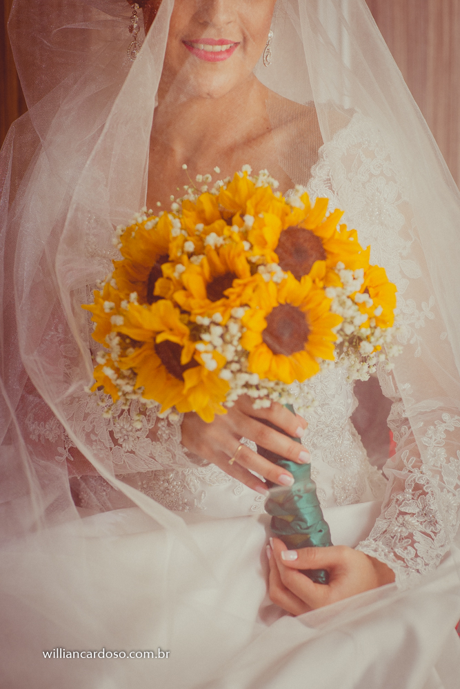 buque de girasol, buque de noiva