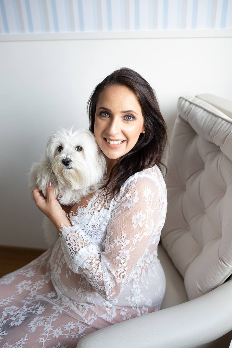 gestante com seu pet