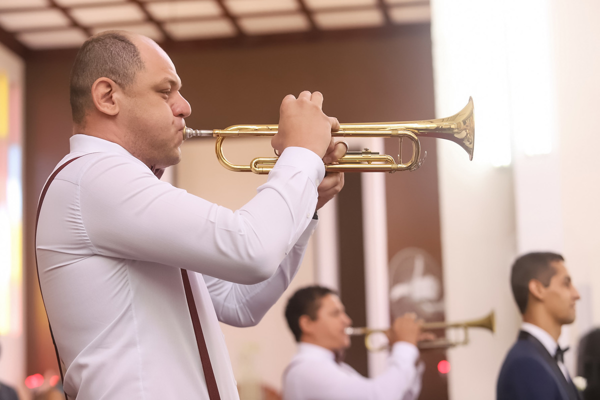 Trompetes na entrada da noiva