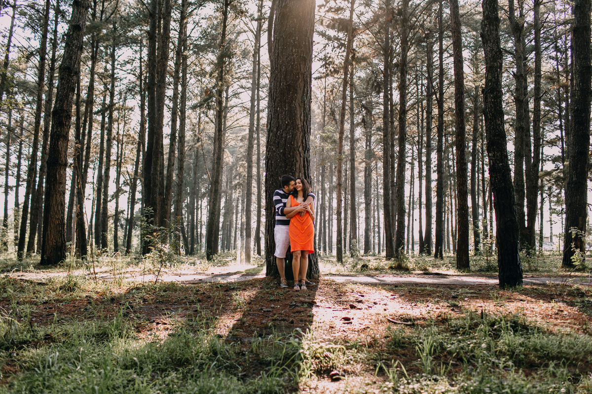 Ensaio de Casal feito em Quatro Barras, região metropolitana de Curitiba. Fotografia de casal. Noivos em Curitiba. Ensaio fotográfico em Curitiba. Noivos no Parque da Ciência em Quatro Barras. 