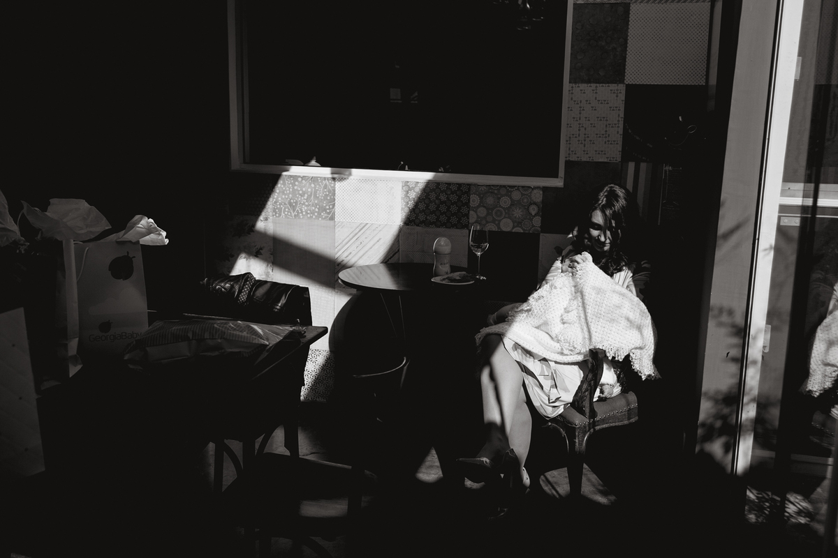 Almoço comemorativo ao batizado de uma criança no Carmina Bistrô. 