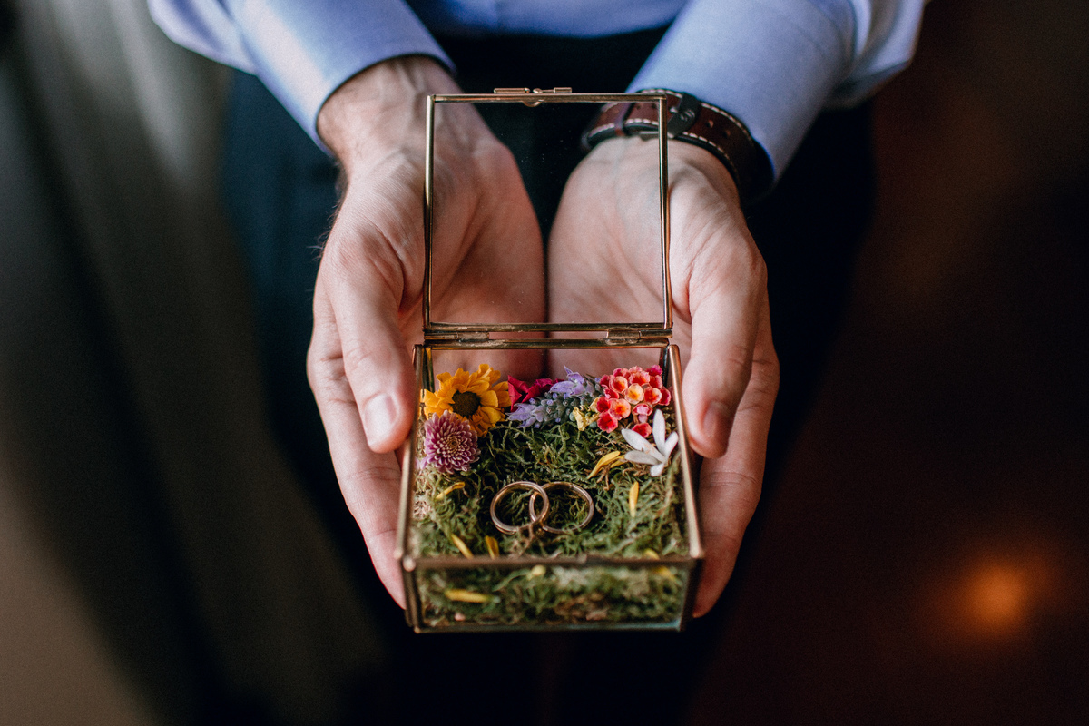 porta alianças feito pelos noivos mini wedding em curitiba