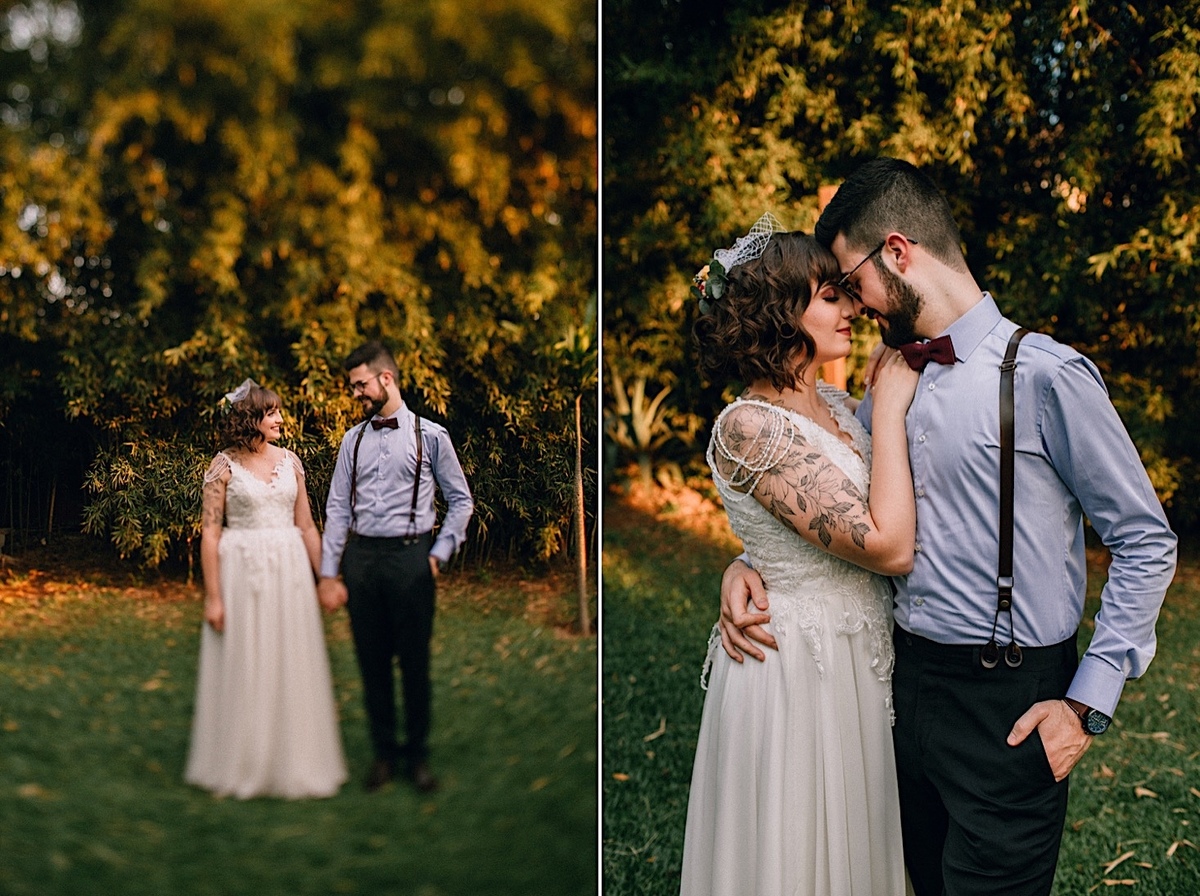 Casamento Mini Wedding na Chácara das Paineiras em Curitiba Casamento Mari e Lucas intimista linda luz vestido da noiva Madah Ateliê, first look dos noivos na chácara paineiras