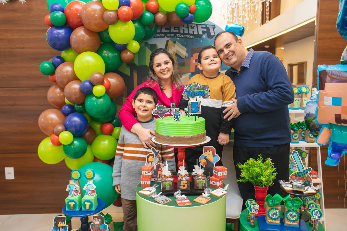 tema minecraft, fotografa de festa infantil florianopolis, fotografa florianopolis, fotografia infantil floripa, tema 5 anos, 