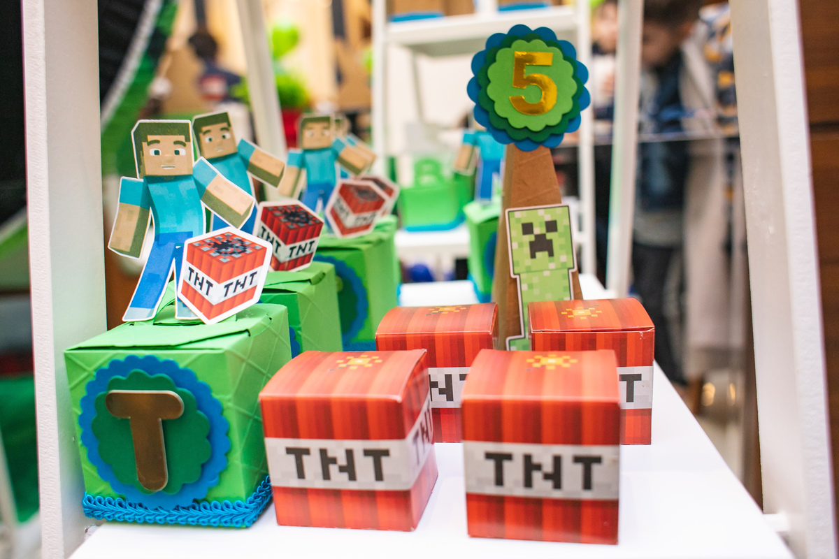 tema minecraft, fotografa de festa infantil florianopolis, fotografa florianopolis, fotografia infantil floripa, tema 5 anos, personalizados minecraft