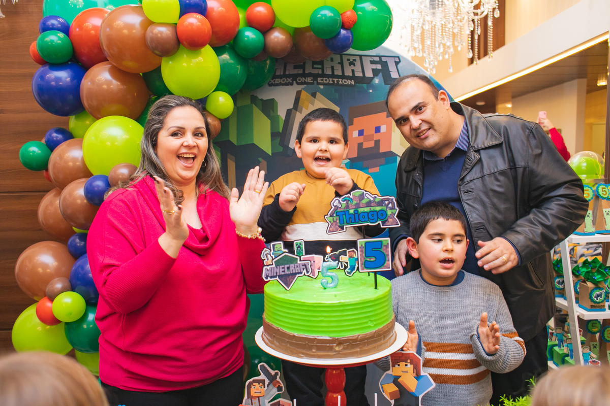 tema minecraft, fotografa de festa infantil florianopolis, fotografa florianopolis, fotografia infantil floripa, tema 5 anos, 