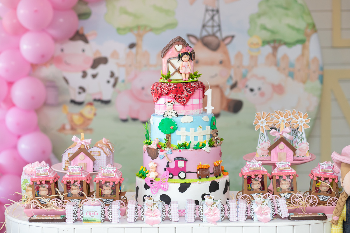 decoração fazendinha rosa,