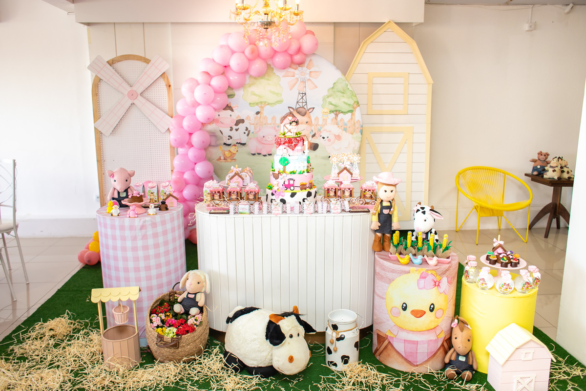 decoração fazendinha rosa, fazendinha menina
