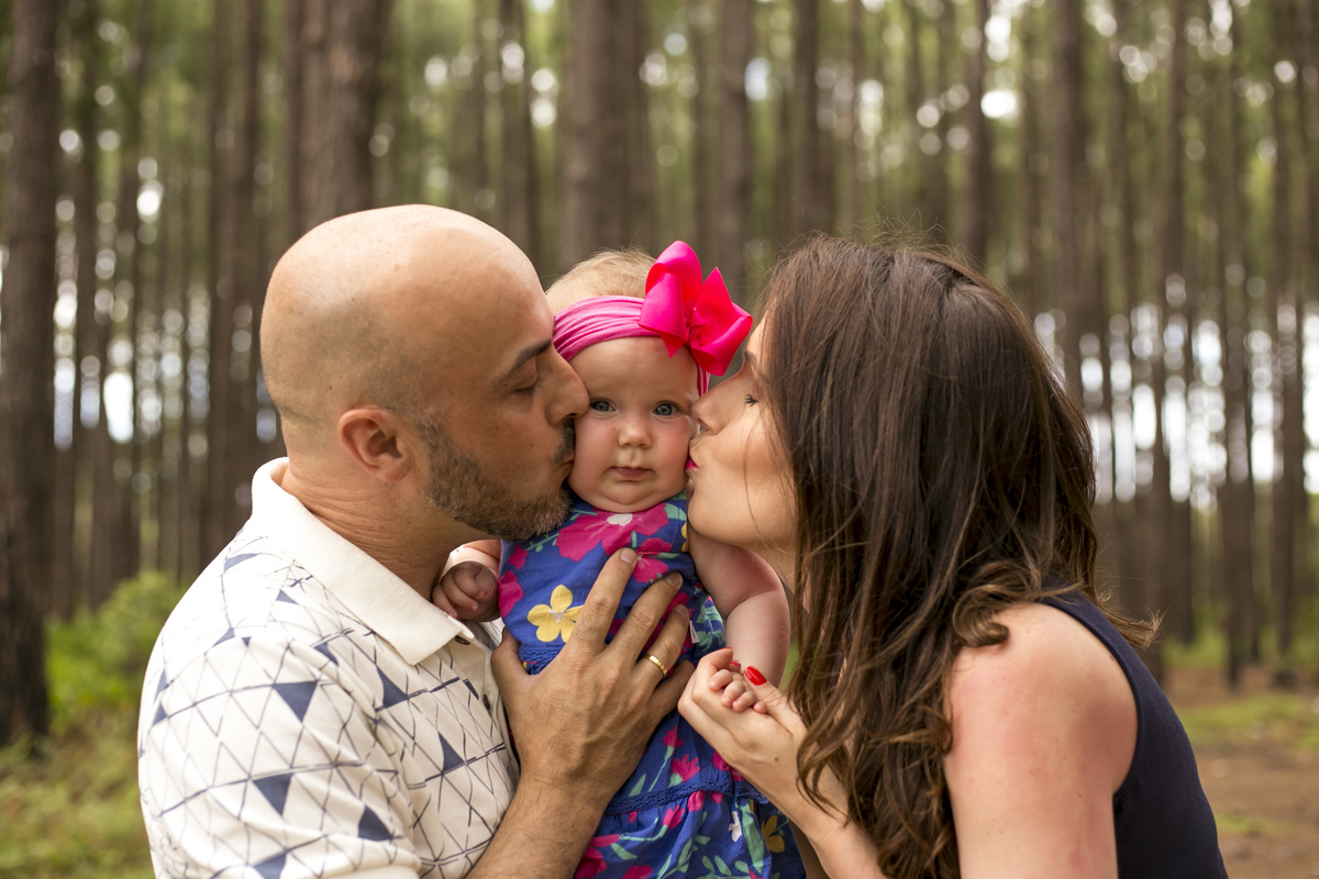 pai e mae beijando a filha