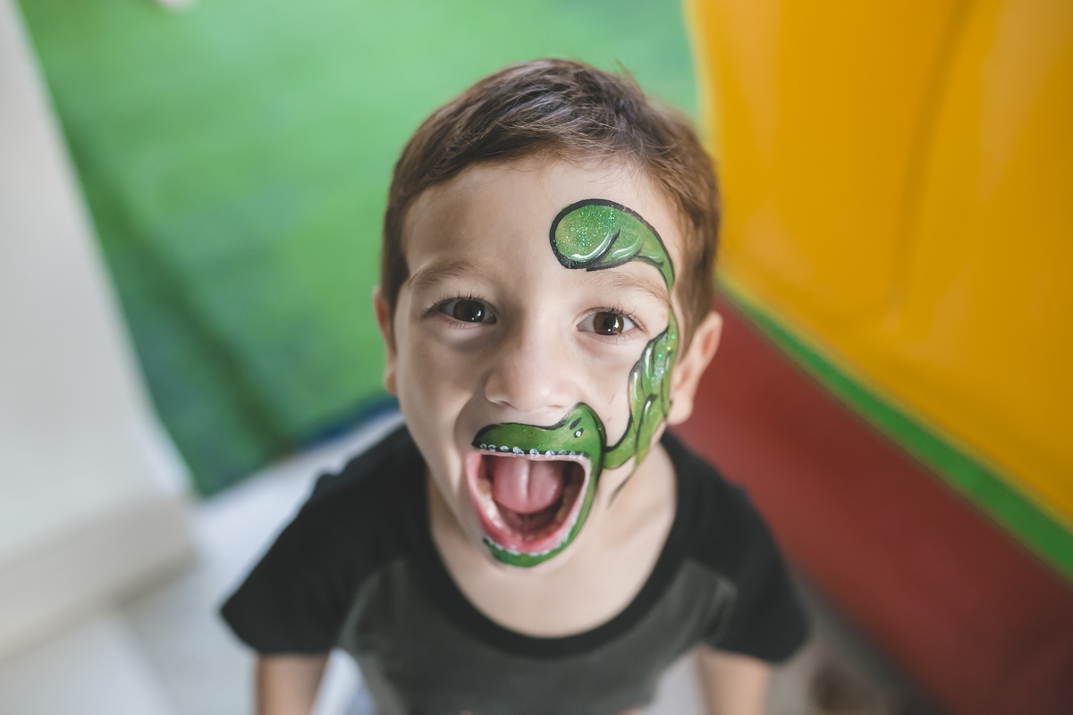 pintura facial dragao