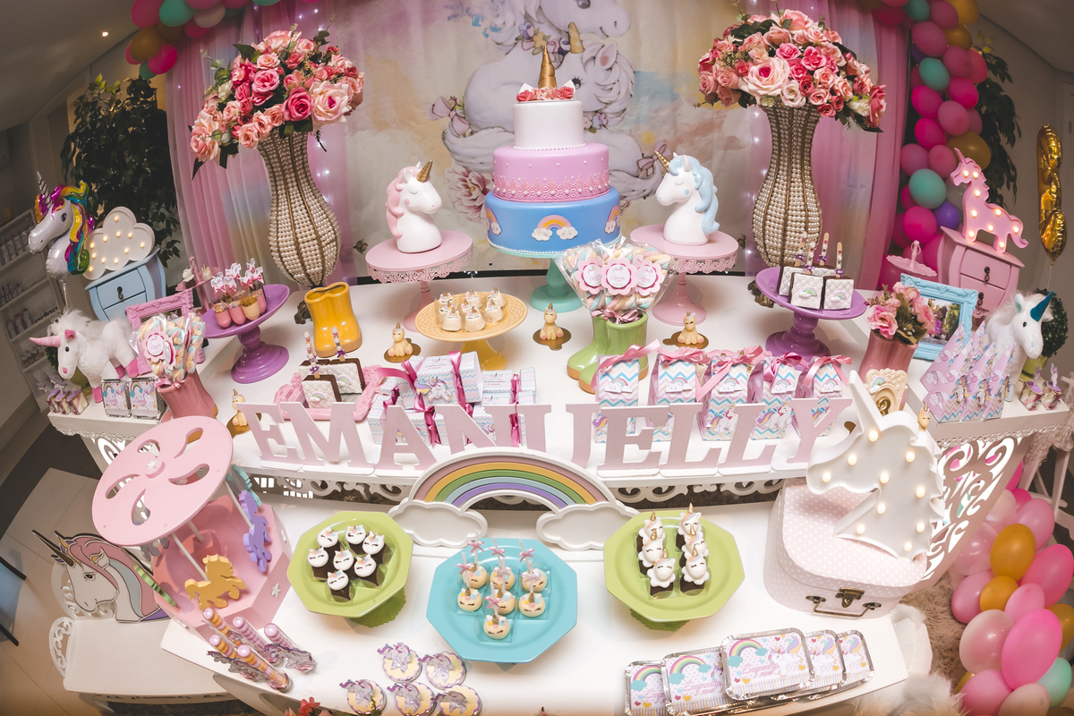 decoraçao, tema unicornio