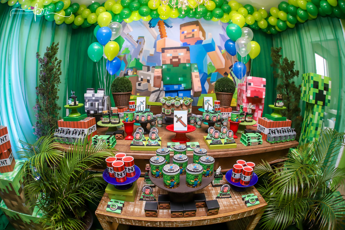 tema minicraft, festa infantil, clube do confete, casa de festas em florianopolis, fotografia infantil