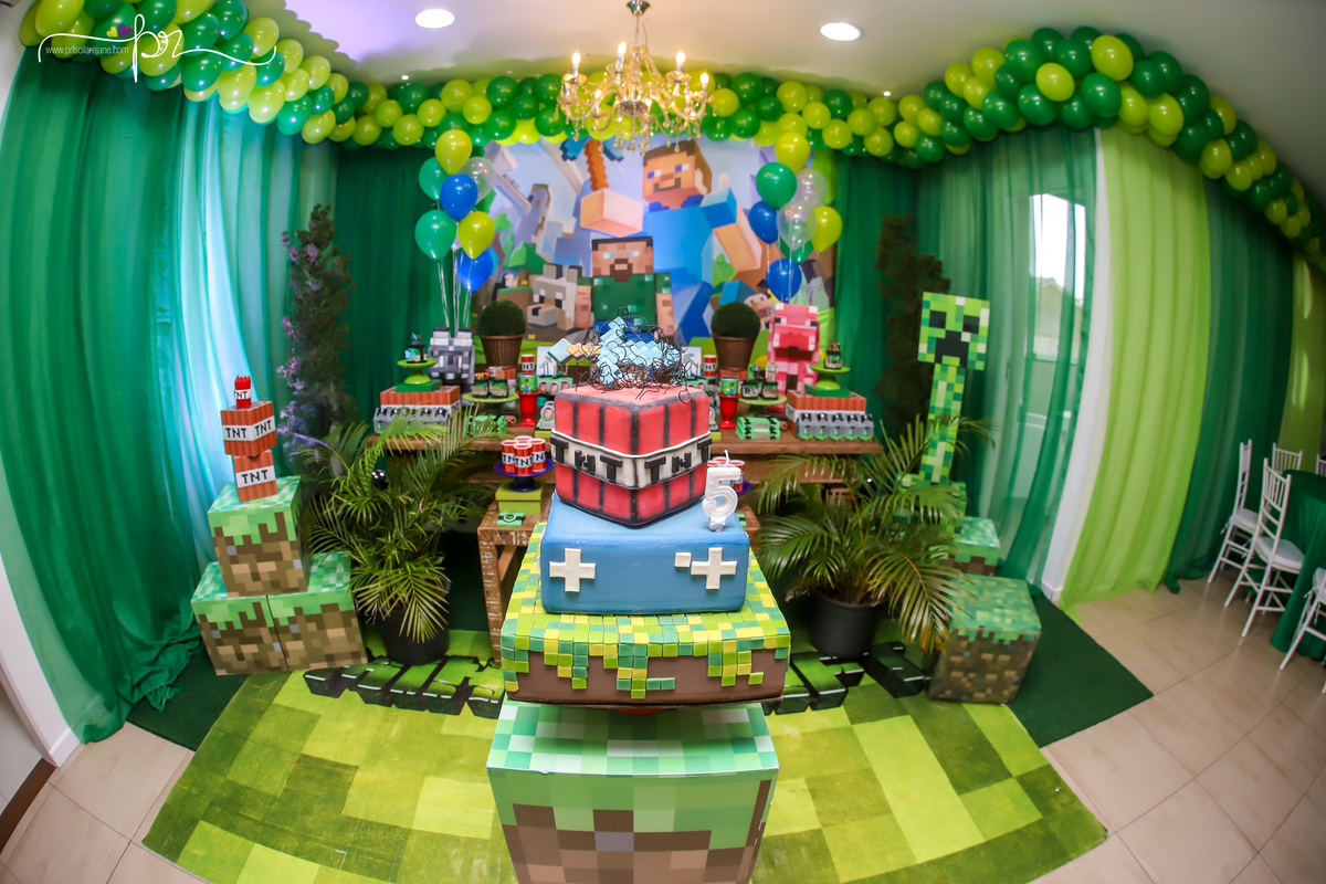 tema minicraft, festa infantil, clube do confete, casa de festas em florianopolis, fotografia infantil