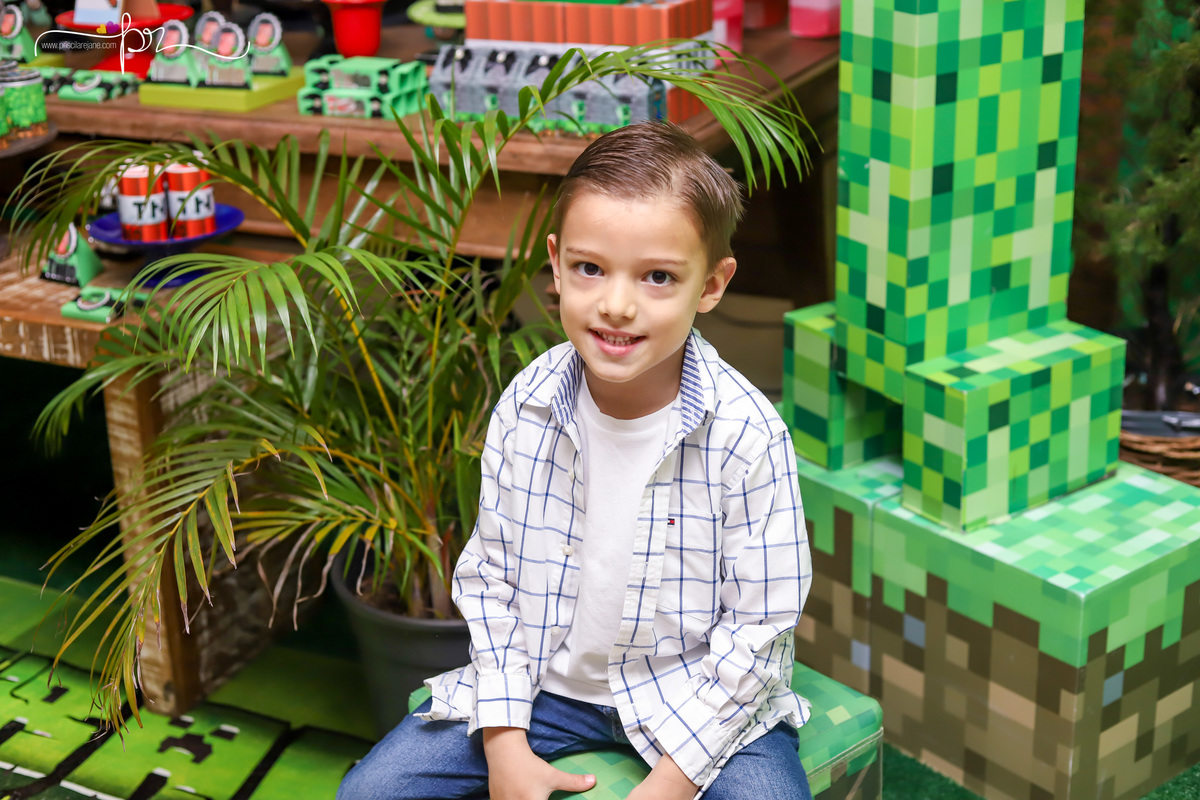 tema minicraft, festa infantil, clube do confete, casa de festas em florianopolis, fotografia infantil
