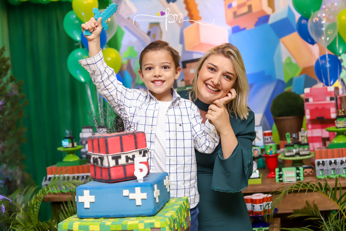 tema minicraft, festa infantil, clube do confete, casa de festas em florianopolis, fotografia infantil