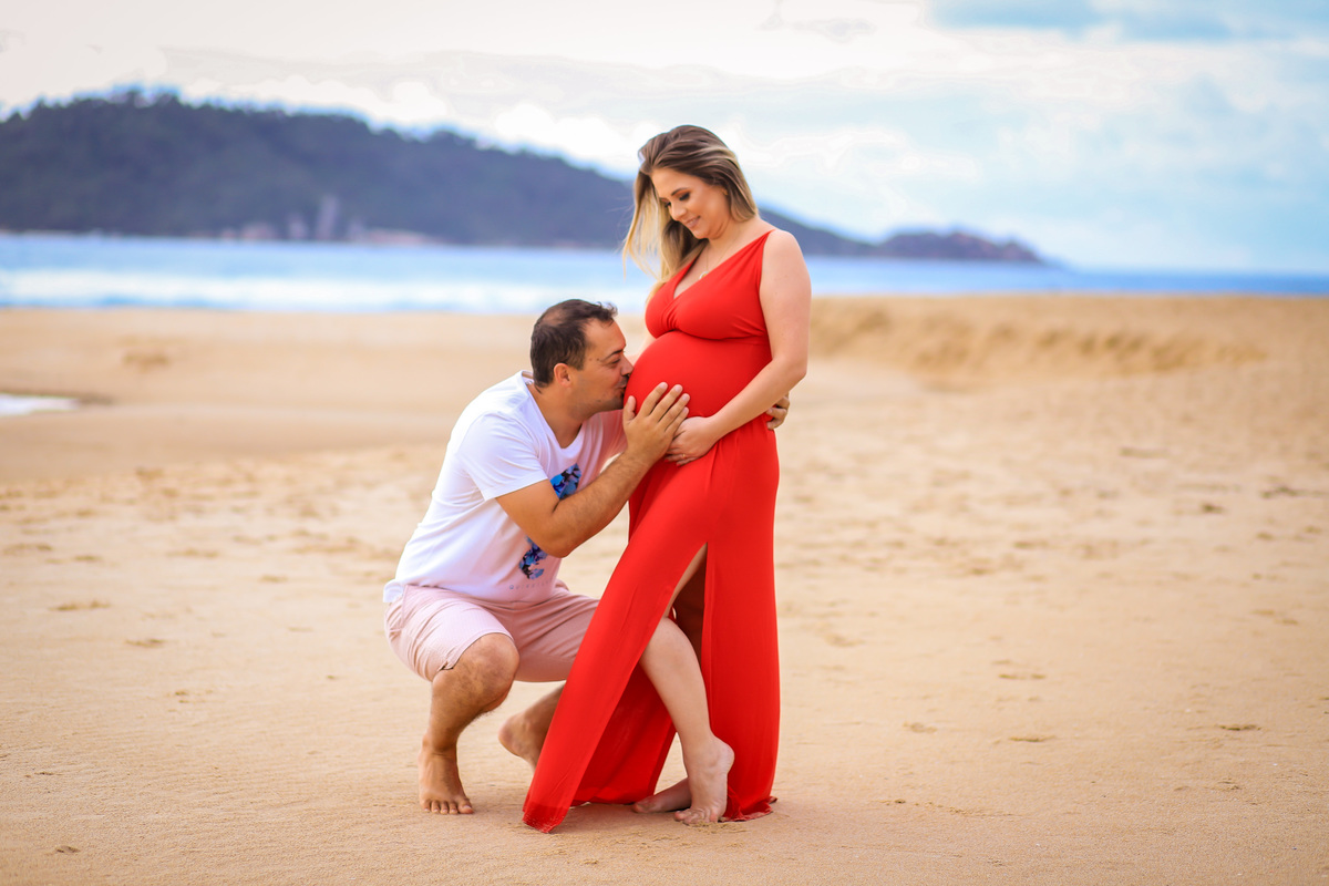 ensaio de Gestante na praia do campeche, floripa