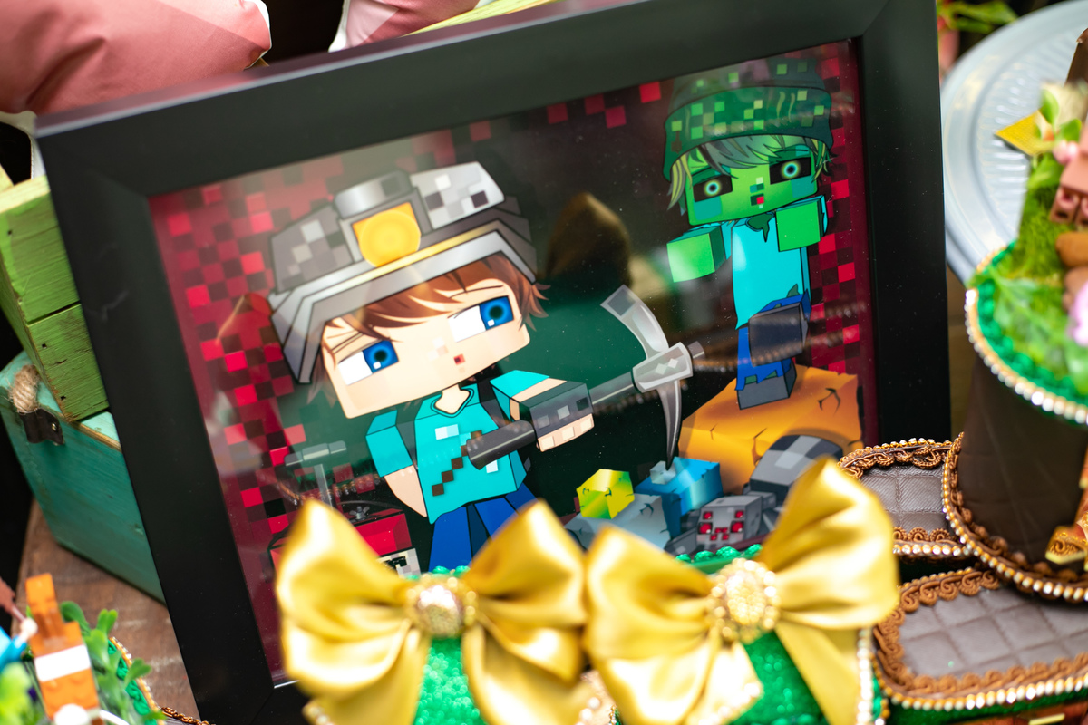 festa infantil em floripa, fotografa em floripa, casas de festas em floripa, tema minecraft, priscila rejane fotografa