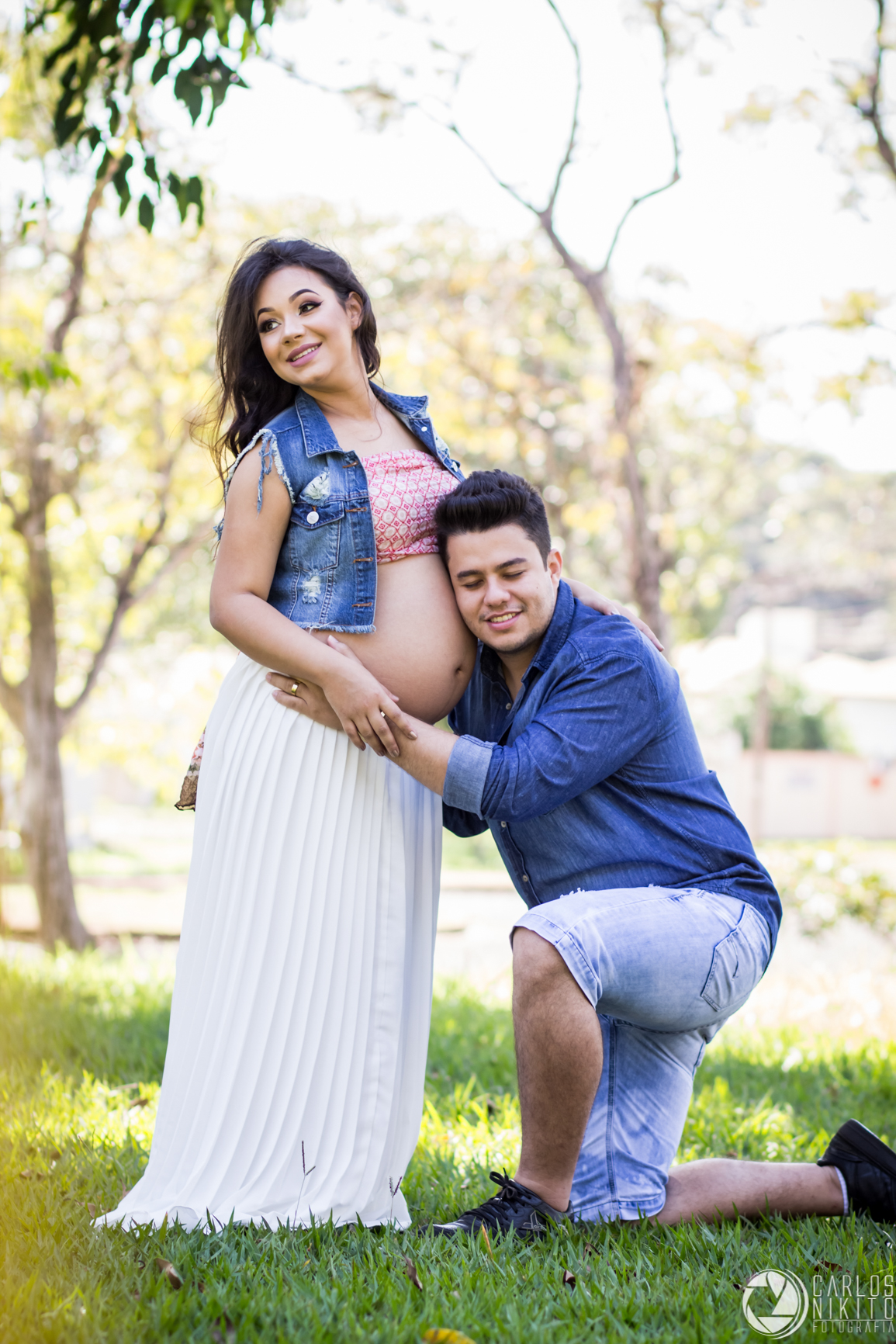 Ensaio gestante Thayne e Guilherme e parto da Antonella, fotografado por Carlos Nikito em Itumbiara Goias